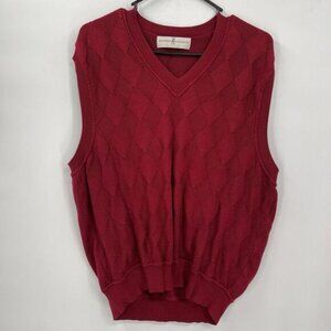 Vintage FAIRWAY‎ GREENE Vest Mens XL Red Golf Classic 90s Pullover Sweater